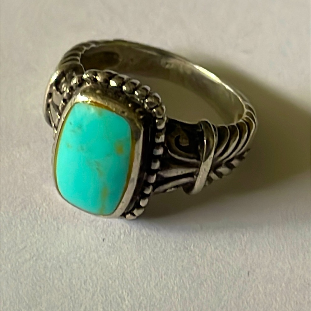 Sterling silver turquoise ring southwestern bohemian